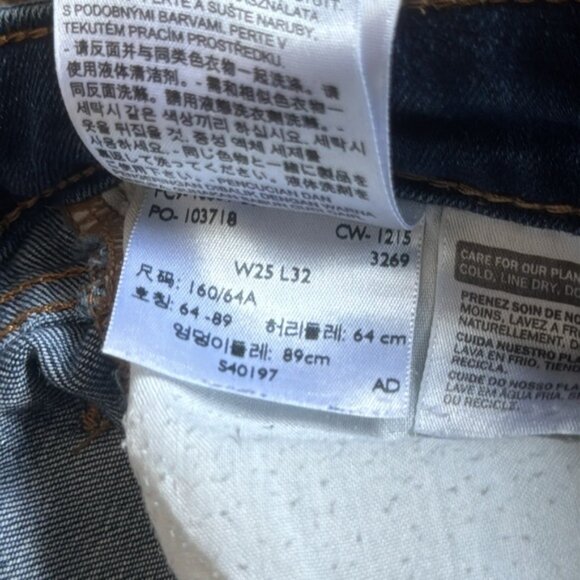 Levi's 711 Skinny Jeans 25 X 32 Dark Wash - Picture 5 of 11